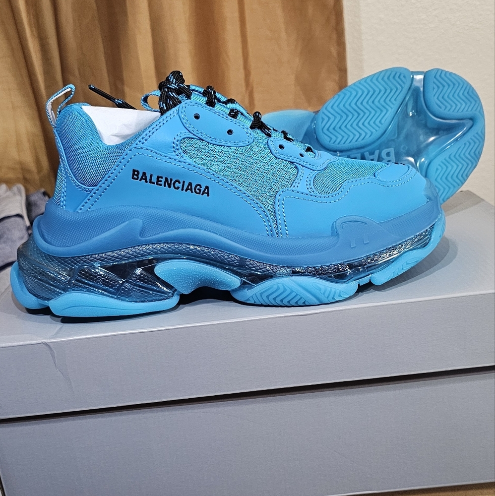2022 Balenciaga Wmns Triple S Sneaker 'Clear Sole - Blue